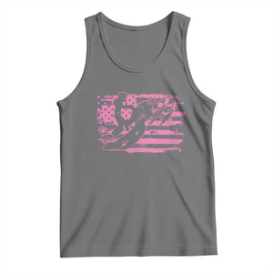 Snowmobile Snowcross Girls Pink American Flag Tank Top TS11 Black Heather Print Your Wear