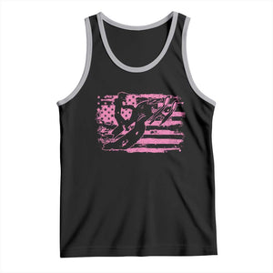 Snowmobile Snowcross Girls Pink American Flag Tank Top TS11 Black Athletic Heather Print Your Wear