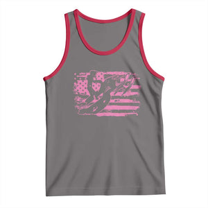 Snowmobile Snowcross Girls Pink American Flag Tank Top TS11 Deep Heather Red Print Your Wear