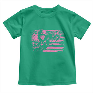 Snowmobile Snowcross Girls Pink American Flag Toddler T Shirt TS11 Irish Green Print Your Wear