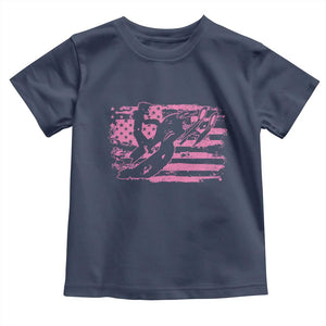 Snowmobile Snowcross Girls Pink American Flag Toddler T Shirt TS11 Navy Print Your Wear