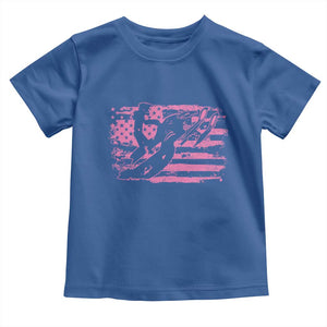 Snowmobile Snowcross Girls Pink American Flag Toddler T Shirt TS11 Royal Blue Print Your Wear