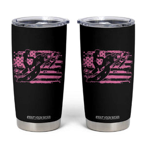 Snowmobile Snowcross Girls Pink American Flag Tumbler Cup TS11 Black Print Your Wear