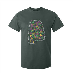 Funny Mardi Gras Alabama Map Coquette Bow T Shirt For Kid Moon Pie Carnival Joe Cain Beads TS11 Dark Forest Green Print Your Wear