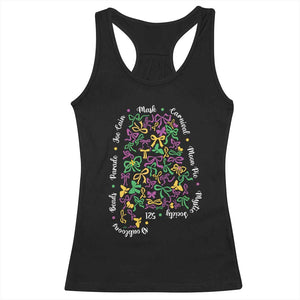 Funny Mardi Gras Alabama Map Coquette Bow Racerback Tank Top Moon Pie Carnival Joe Cain Beads TS11 Black Print Your Wear