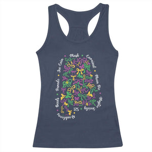 Funny Mardi Gras Alabama Map Coquette Bow Racerback Tank Top Moon Pie Carnival Joe Cain Beads TS11 Navy Print Your Wear