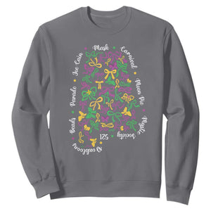 Funny Mardi Gras Alabama Map Coquette Bow Sweatshirt Moon Pie Carnival Joe Cain Beads TS11 Charcoal Print Your Wear