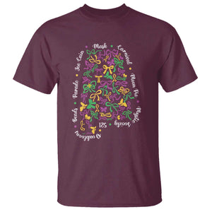 Funny Mardi Gras Alabama Map Coquette Bow T Shirt Moon Pie Carnival Joe Cain Beads TS11 Maroon Print Your Wear