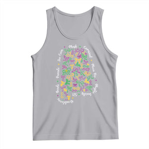Funny Mardi Gras Alabama Map Coquette Bow Tank Top Moon Pie Carnival Joe Cain Beads TS11 Athletic Heather Print Your Wear