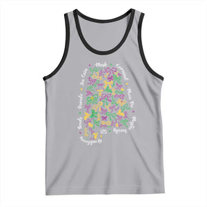 Funny Mardi Gras Alabama Map Coquette Bow Tank Top Moon Pie Carnival Joe Cain Beads TS11 Athletic Heather Black Print Your Wear