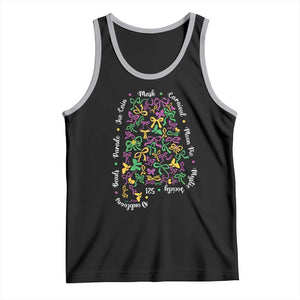 Funny Mardi Gras Alabama Map Coquette Bow Tank Top Moon Pie Carnival Joe Cain Beads TS11 Black Athletic Heather Print Your Wear