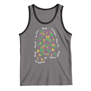 Funny Mardi Gras Alabama Map Coquette Bow Tank Top Moon Pie Carnival Joe Cain Beads TS11 Deep Heather Black Print Your Wear