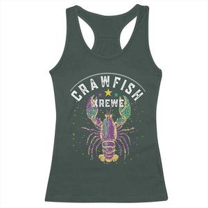 Funny Cajun Crawfish Boil Mardi Gras Racerback Tank Top Crawfish Krewe TS11 Dark Forest Green Print Your Wear