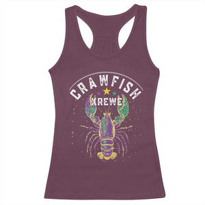 Funny Cajun Crawfish Boil Mardi Gras Racerback Tank Top Crawfish Krewe TS11 Maroon Print Your Wear