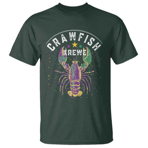 Funny Cajun Crawfish Boil Mardi Gras T Shirt Crawfish Krewe TS11 Dark Forest Green Print Your Wear