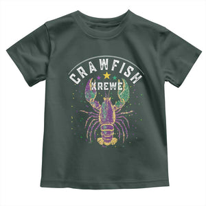 Funny Cajun Crawfish Boil Mardi Gras Toddler T Shirt Crawfish Krewe TS11 Dark Forest Green Print Your Wear