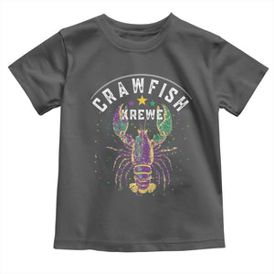 Funny Cajun Crawfish Boil Mardi Gras Toddler T Shirt Crawfish Krewe TS11 Dark Heather Print Your Wear