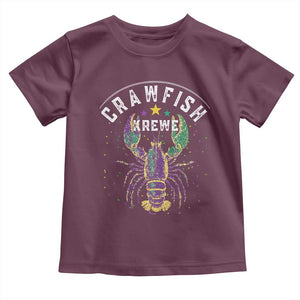 Funny Cajun Crawfish Boil Mardi Gras Toddler T Shirt Crawfish Krewe TS11 Maroon Print Your Wear