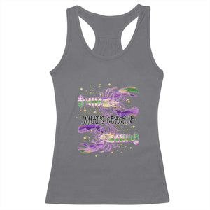 Funny Cajun Crawfish Boil Mardi Gras Racerback Tank Top What's Crackin TS11 Charcoal Print Your Wear