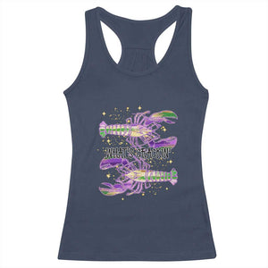 Funny Cajun Crawfish Boil Mardi Gras Racerback Tank Top What's Crackin TS11 Navy Print Your Wear