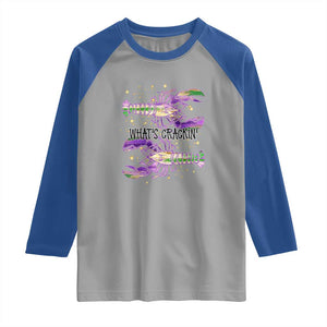 Funny Cajun Crawfish Boil Mardi Gras Raglan Shirt What's Crackin TS11 Sport Gray Royal Print Your Wear