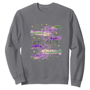 Funny Cajun Crawfish Boil Mardi Gras Sweatshirt What's Crackin TS11 Charcoal Print Your Wear