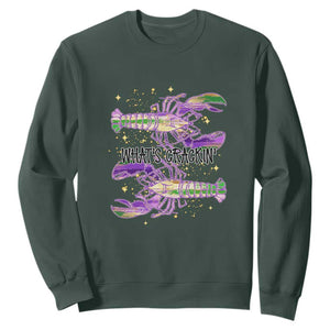 Funny Cajun Crawfish Boil Mardi Gras Sweatshirt What's Crackin TS11 Dark Forest Green Print Your Wear