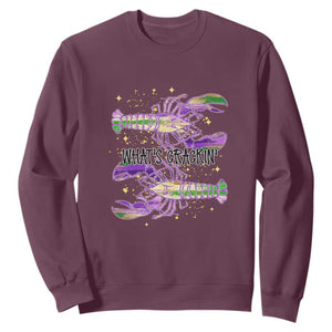 Funny Cajun Crawfish Boil Mardi Gras Sweatshirt What's Crackin TS11 Maroon Print Your Wear