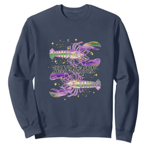 Funny Cajun Crawfish Boil Mardi Gras Sweatshirt What's Crackin TS11 Navy Print Your Wear