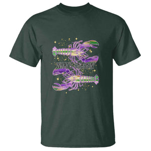 Funny Cajun Crawfish Boil Mardi Gras T Shirt What's Crackin TS11 Dark Forest Green Print Your Wear