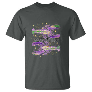 Funny Cajun Crawfish Boil Mardi Gras T Shirt What's Crackin TS11 Dark Heather Print Your Wear