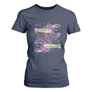 Funny Cajun Crawfish Boil Mardi Gras T Shirt For Women What's Crackin TS11 Navy Print Your Wear