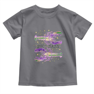 Funny Cajun Crawfish Boil Mardi Gras Toddler T Shirt What's Crackin TS11 Charcoal Print Your Wear