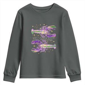 Funny Cajun Crawfish Boil Mardi Gras Youth Sweatshirt What's Crackin TS11 Dark Heather Print Your Wear