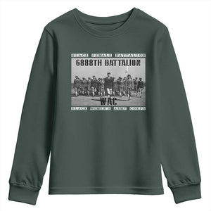 6888th Battalion Youth Sweatshirt Black Female Battalion WAC Women's Army Corps Black History Month TS11 Dark Forest Green Print Your Wear