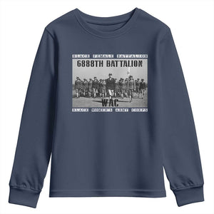 6888th Battalion Youth Sweatshirt Black Female Battalion WAC Women's Army Corps Black History Month TS11 Navy Print Your Wear