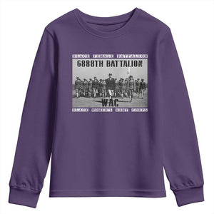 6888th Battalion Youth Sweatshirt Black Female Battalion WAC Women's Army Corps Black History Month TS11 Purple Print Your Wear