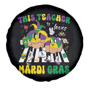 Funny This Teacher Loves Mardi Gras Spare Tire Cover King Cake Jester Hat TS11 Print Your Wear