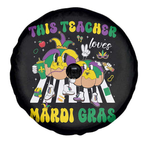 Funny This Teacher Loves Mardi Gras Spare Tire Cover King Cake Jester Hat TS11 Print Your Wear