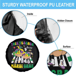Funny This Teacher Loves Mardi Gras Spare Tire Cover King Cake Jester Hat TS11 Print Your Wear