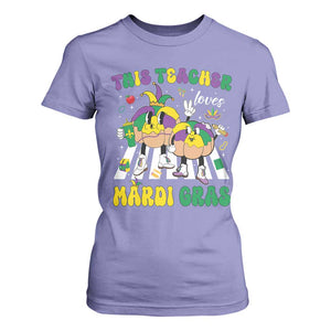 Funny This Teacher Loves Mardi Gras T Shirt For Women King Cake Jester Hat TS11 Violet Print Your Wear