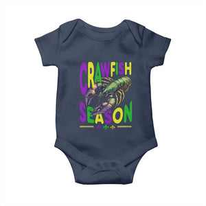 Funny Cajun Crawfish Boil Mardi Gras Baby Onesie Crawfish Season Fleur De Lis TS11 Navy Print Your Wear
