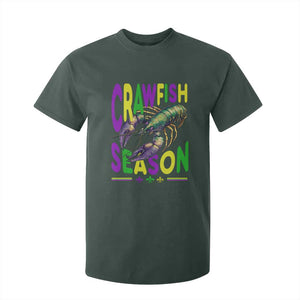 Funny Cajun Crawfish Boil Mardi Gras T Shirt For Kid Crawfish Season Fleur De Lis TS11 Dark Forest Green Print Your Wear
