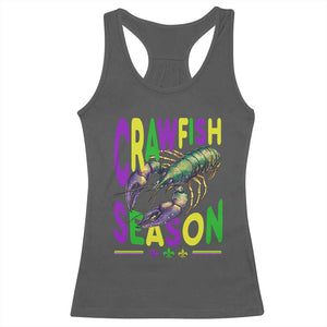 Funny Cajun Crawfish Boil Mardi Gras Racerback Tank Top Crawfish Season Fleur De Lis TS11 Dark Heather Print Your Wear