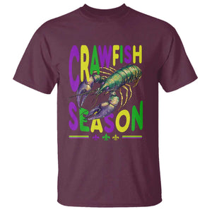 Funny Cajun Crawfish Boil Mardi Gras T Shirt Crawfish Season Fleur De Lis TS11 Maroon Print Your Wear