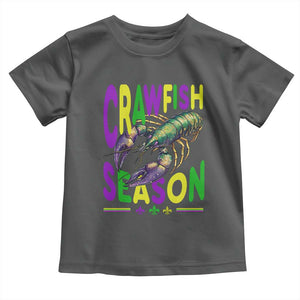Funny Cajun Crawfish Boil Mardi Gras Toddler T Shirt Crawfish Season Fleur De Lis TS11 Dark Heather Print Your Wear