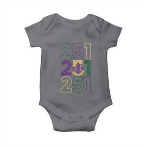 Funny Mobile Mardi Gras 251 Baby Onesie Glitter Print Area Code TS11 Charcoal Print Your Wear