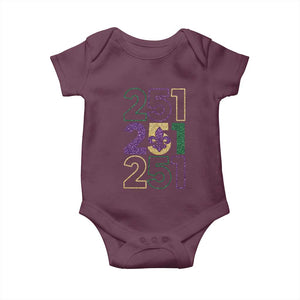 Funny Mobile Mardi Gras 251 Baby Onesie Glitter Print Area Code TS11 Maroon Print Your Wear