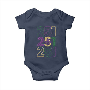 Funny Mobile Mardi Gras 251 Baby Onesie Glitter Print Area Code TS11 Navy Print Your Wear