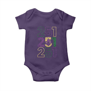 Funny Mobile Mardi Gras 251 Baby Onesie Glitter Print Area Code TS11 Purple Print Your Wear